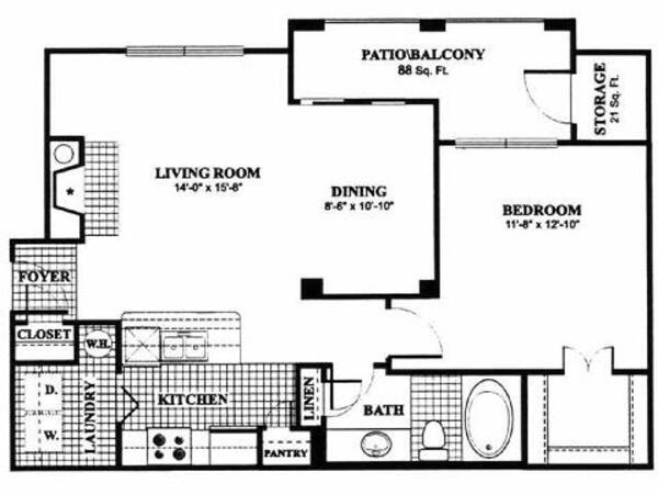 1 Bed 1 Bath (A3)
