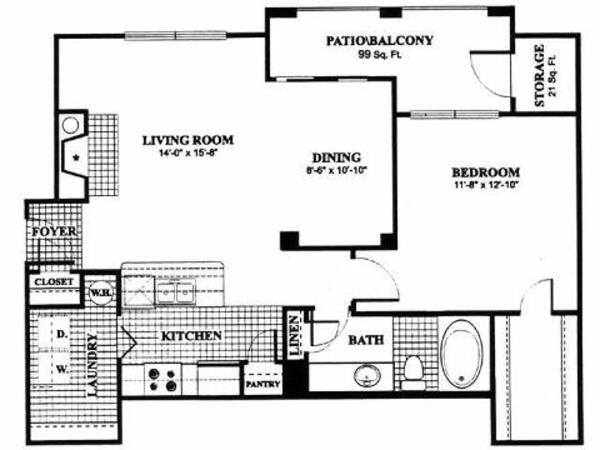 1 Bed 1 Bath (A3)