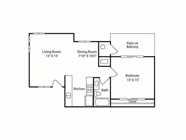 1 Bedroom 1 Bathroom B
