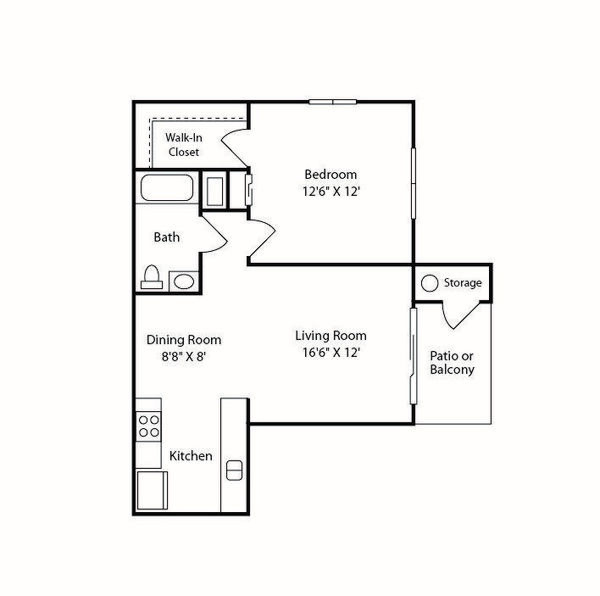 1 Bedroom 1 Bathroom A