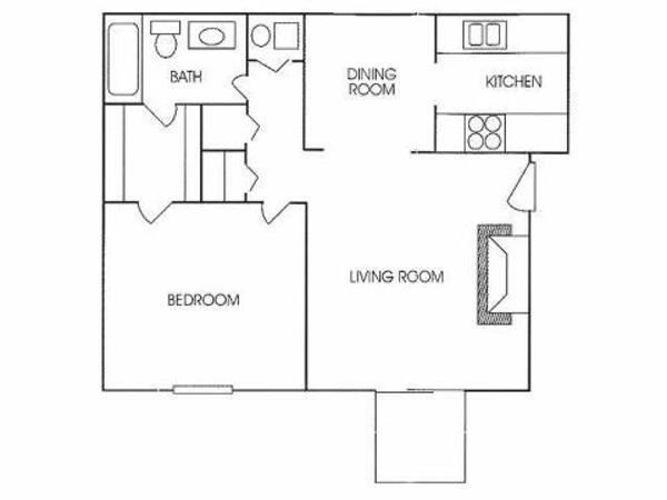 1bd/1bath 800 Sq Ft