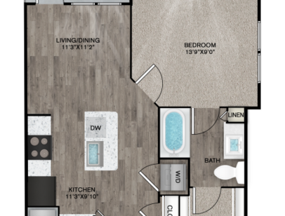 A1: Beds - 1: Baths - 1: SqFt Range - 635 to 635