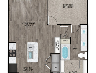A3: Beds - 1: Baths - 1: SqFt Range - 812 to 812