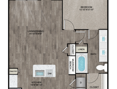 A4: Beds - 1: Baths - 1: SqFt Range - 848 to 848
