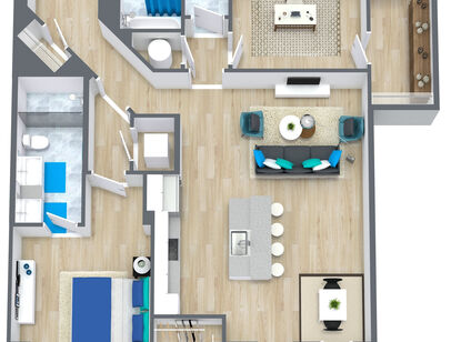 A12: Beds - 1: Baths - 1: SqFt Range - 1093 to