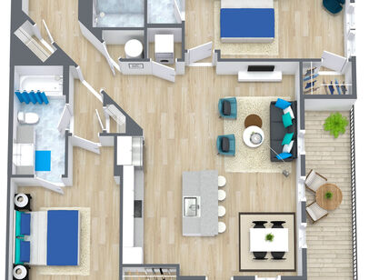 B19: Beds - 2: Baths - 2: SqFt Range - 1244 to