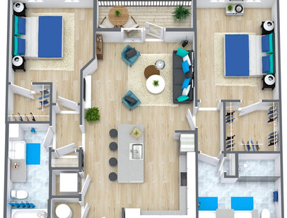 B2: Beds - 2: Baths - 2: SqFt Range - 1100 to