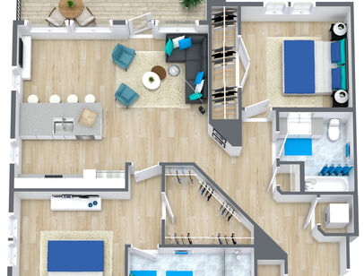 B3: Beds - 2: Baths - 2: SqFt Range - 1110 to