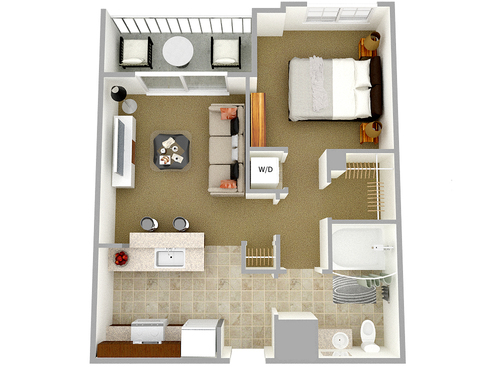 The Imperial 1 Bedroom Apartment in Virginia Beach Town Center