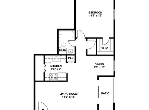 The Ayers: Beds - 1: Baths - 1: SqFt Range - 650 to 650