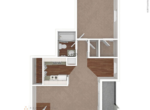 The Ayers: Beds - 1: Baths - 1: SqFt Range - 650 to 650