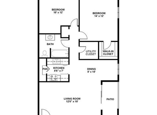 The Bonelli: Beds - 2: Baths - 1: SqFt Range - 950 to 950