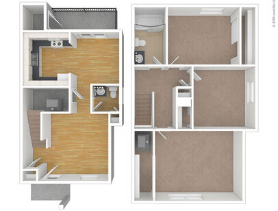 3 Bedroom 1.5 Bathroom: Beds - 3: Baths - 1.5: SqFt Range - 1082 to 1082