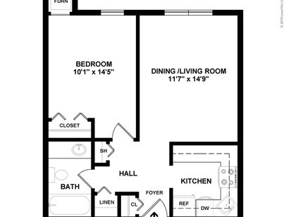 1 Bedroom: Beds - 1: Baths - 1: SqFt Range - 615 to 615
