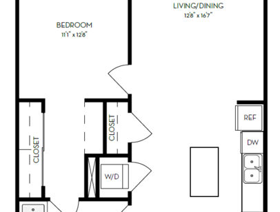 4m.1A2a: Beds - 1: Baths - 1: SqFt Range - 764 to 764