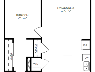 4m.1A4: Beds - 1: Baths - 1: SqFt Range - 825 to 825