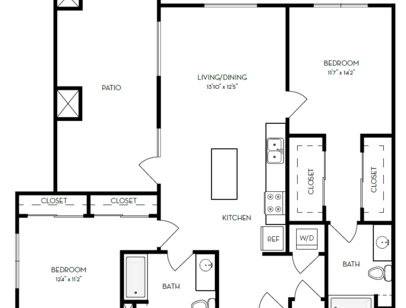 4m.2B1: Beds - 2: Baths - 2: SqFt Range - 1119 to 1119