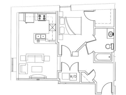 Lieutenant: Beds - 1: Baths - 1: SqFt Range - 696 to 696
