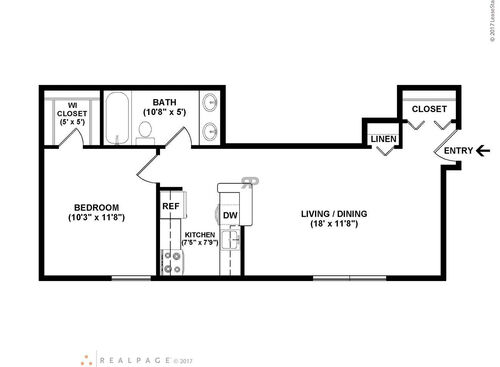 Hemlock: Beds - 1: Baths - 1: SqFt Range - 575 to