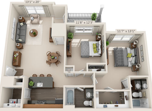 The Bravado: Beds - 2: Baths - 2: SqFt Range - 1173 to 1173