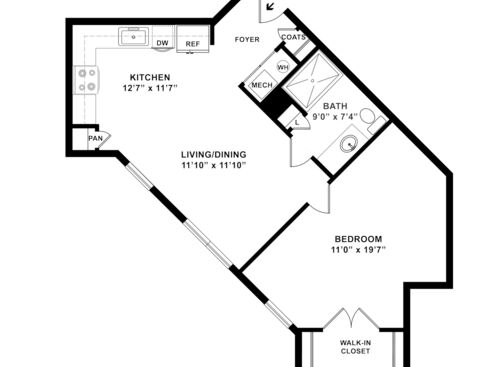 1B: Beds - 1: Baths - 1: SqFt Range - 759 to 759