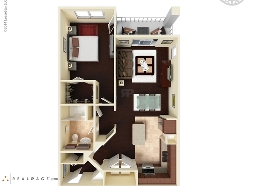 Palladium Aubrey - A2 One Bedroom - 1 bed - 1 bath - 767 sf