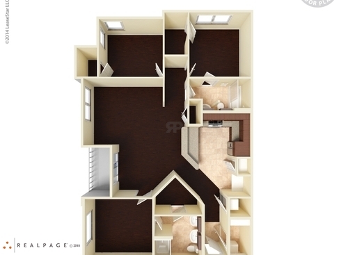 Palladium Aubrey - C1 Three Bedroom - 3 bed - 2 bath - 1189 sf