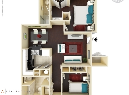 PASEO DEL SOL - 2 Bedroom/2bath Upstairs - 2 bed - 2 bath - 934 sf