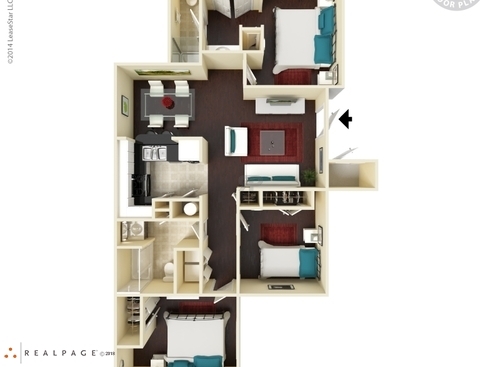 3bedroom/2bath Upstairs: Beds - 3: Baths - 2: SqFt Range - 1175 to 1175