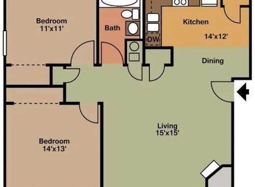 B1: Beds - 1: Bath - 1: SqFt Range - 900 to 900