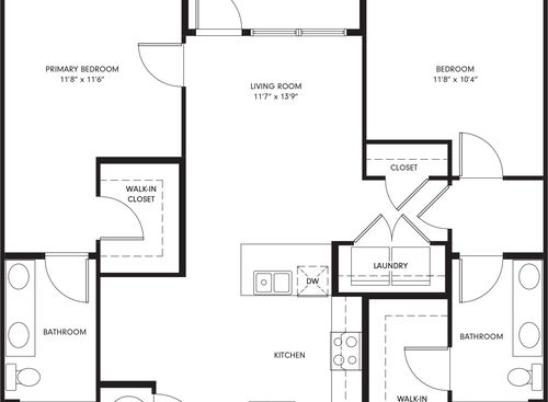 B1: Beds - 2: Baths - 2: SqFt Range - 1094 to 1094