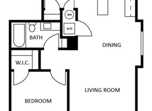One Bedroom, One Bath: Beds - 1: Baths - 1: SqFt Range - 832 to 832