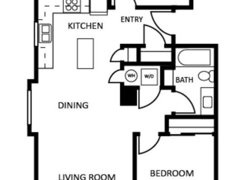Two Bedroom, Two Bath: Beds - 2: Baths - 2: SqFt Range - 1053 to 1053