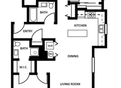 Three Bedroom, Two Bath: Beds - 3: Baths - 2: SqFt Range - 1235 to 1235