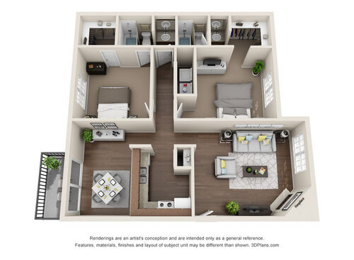 The Colorado: Beds - 2: Baths - 2: SqFt Range - 1051 to 1051