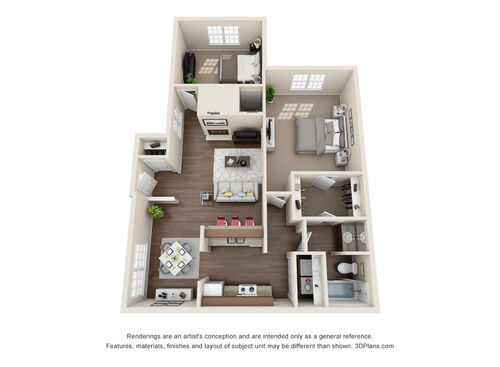 The Trinity: Beds - 2: Baths - 1: SqFt Range - 860 to 860