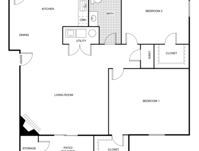 B1 2 Bedroom floor plan