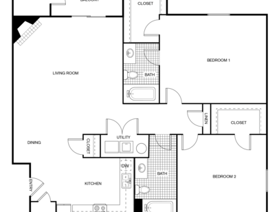 2 bedroom floor plan