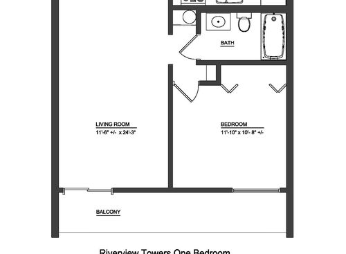 1 Bedroom: Beds - 1: Baths - 1: SqFt Range - 508 to 508