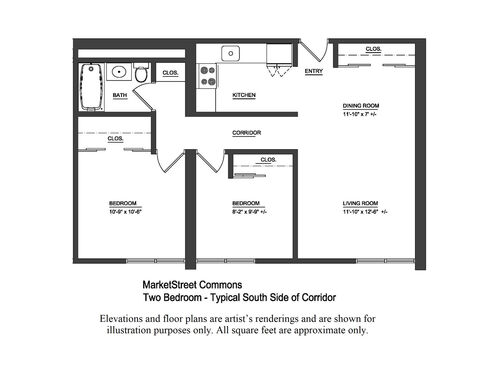 Two Bedroom: Beds - 2: Baths - 1: SqFt Range - 600 to 600