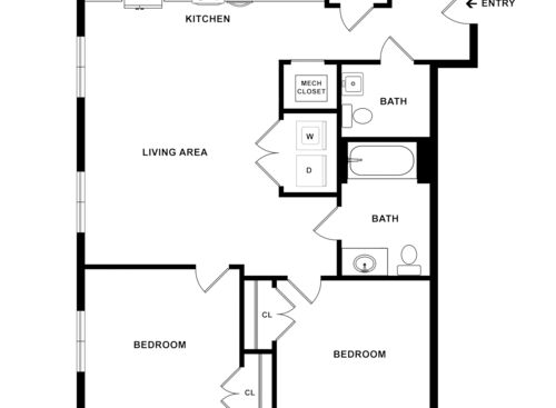 2 Bedroom, 1.5 Bath: Beds - 2: Baths - 1.5: SqFt Range - 827 to 904