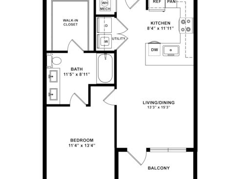 A260: Beds - 1: Baths - 1: SqFt Range - 745 to 745