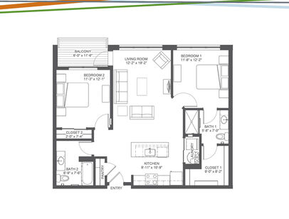 Lark: Beds - 2: Baths - 2: SqFt Range - 1013 to
