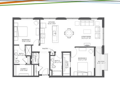 Waverly: Beds - 2: Baths - 2: SqFt Range - 1244 to