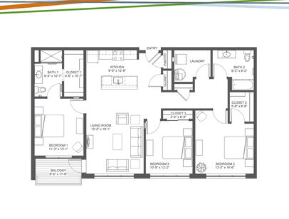 Bedford II: Beds - 3: Baths - 2: SqFt Range - 1422 to