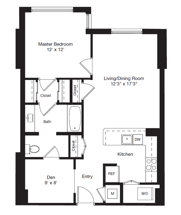 Apartment 1-0414 floorplan