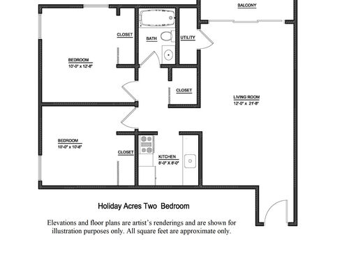 2 Bedroom: Beds - 2: Baths - 1: SqFt Range - 795 to 795