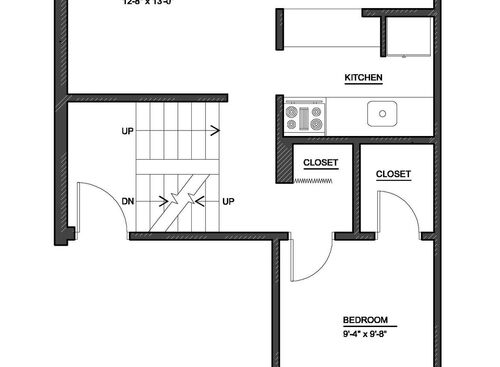 Three Bedroom: Beds - 3: Baths - 1: SqFt Range - 1207 to 1207