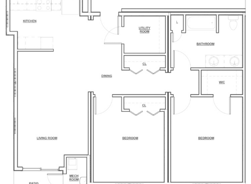 55+ 2 Bed, 1 Bath: Beds - 2: Baths - 1: SqFt Range - 500 to 500
