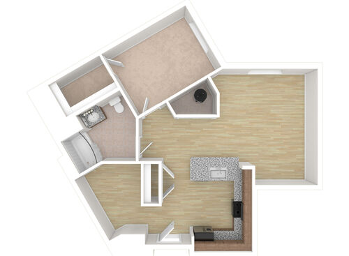 1 Bedroom - 1B: Beds - 1: Baths - 1: SqFt Range - 819 to